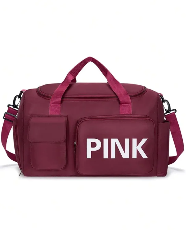 Bag With Luggage Strap Design And Shoes Compartment