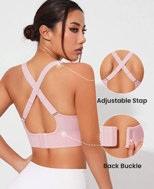Women's Seamless Front Closure Crossback Sports Bra